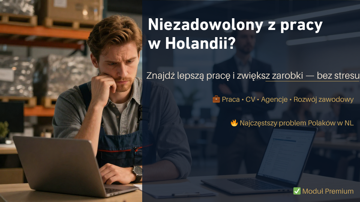 Niezadowolony z pracy w NL? Masz 3 drogi.
